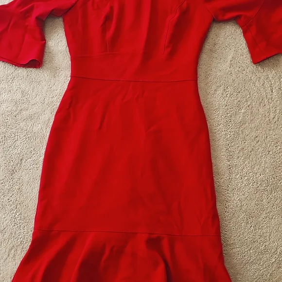 white house black market red dress white House Size 00 pink/red/black/gray Floral Pre-Owned Ladies Dress